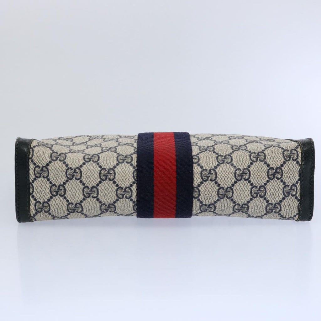 GUCCI GG Supreme Sherry Line Clutch Bag Red Navy 89 01 002 yk9754