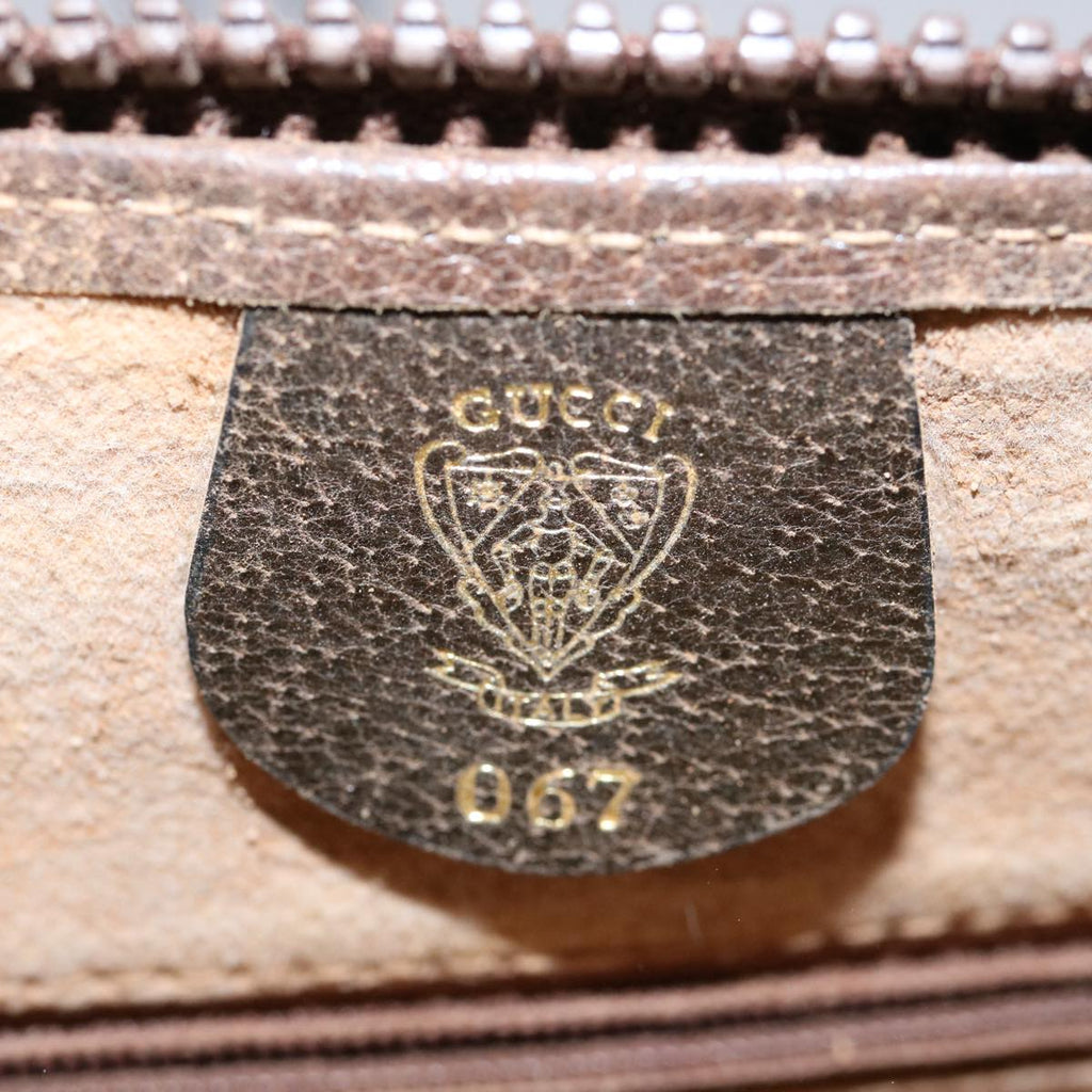 GUCCI GG Supreme Web Sherry Line Clutch Bag PVC Leather Beige Red yk9761