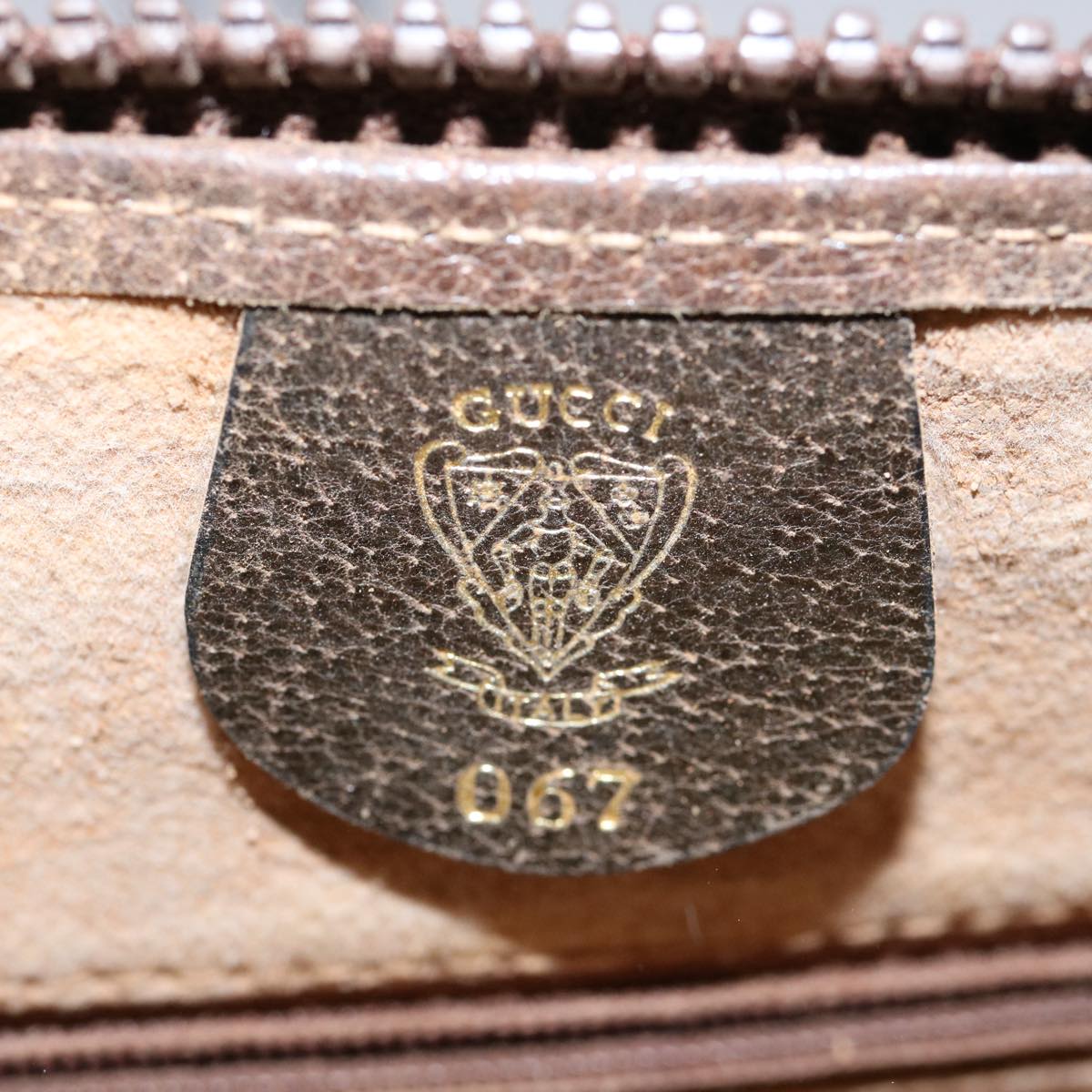 GUCCI GG Supreme Web Sherry Line Clutch Bag PVC Leather Beige Red yk9761