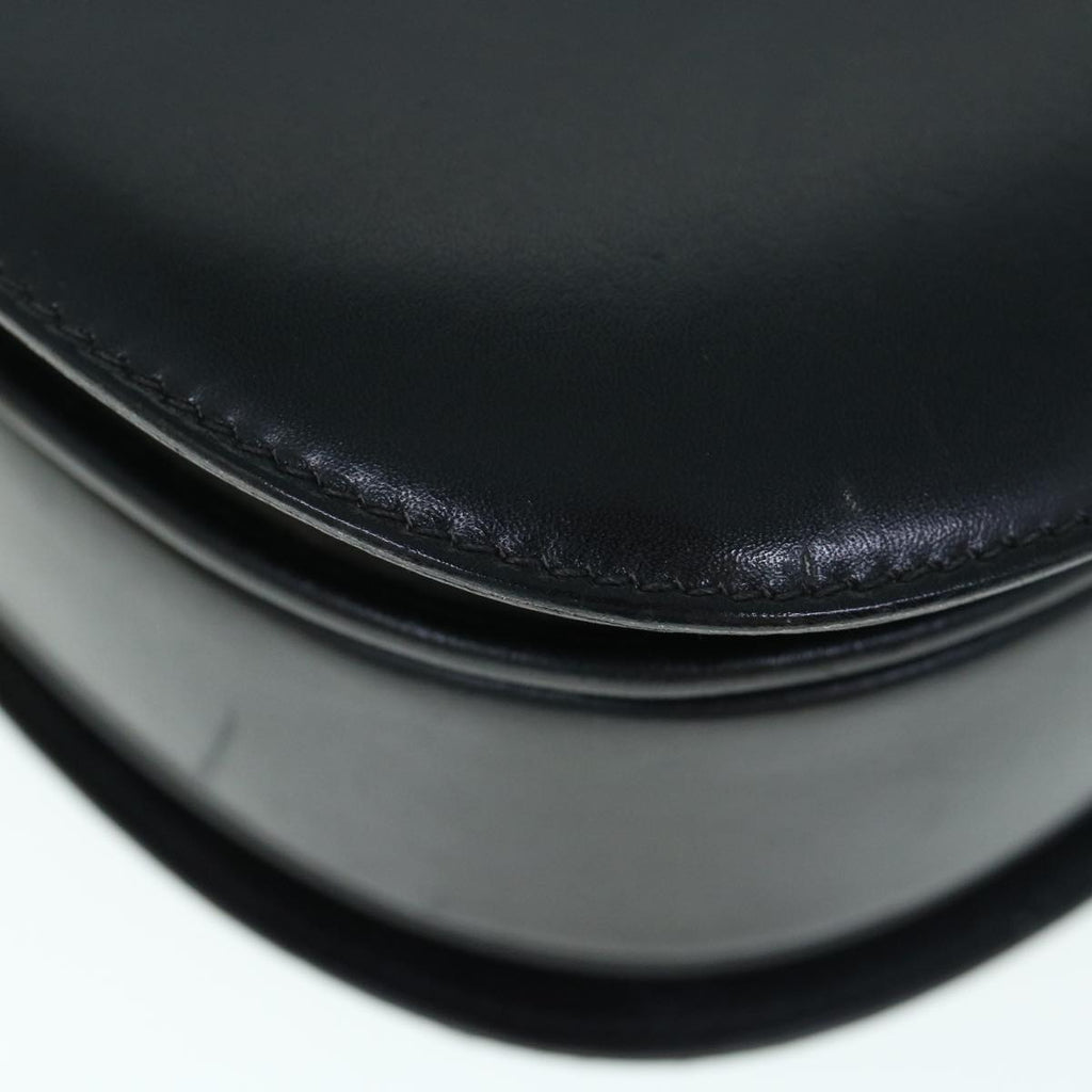 GUCCI Interlocking Shoulder Bag Leather Black yk9764