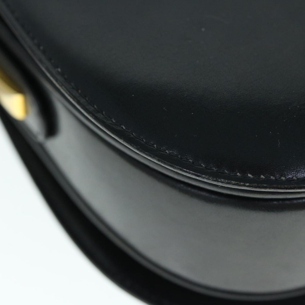 GUCCI Interlocking Shoulder Bag Leather Black yk9764