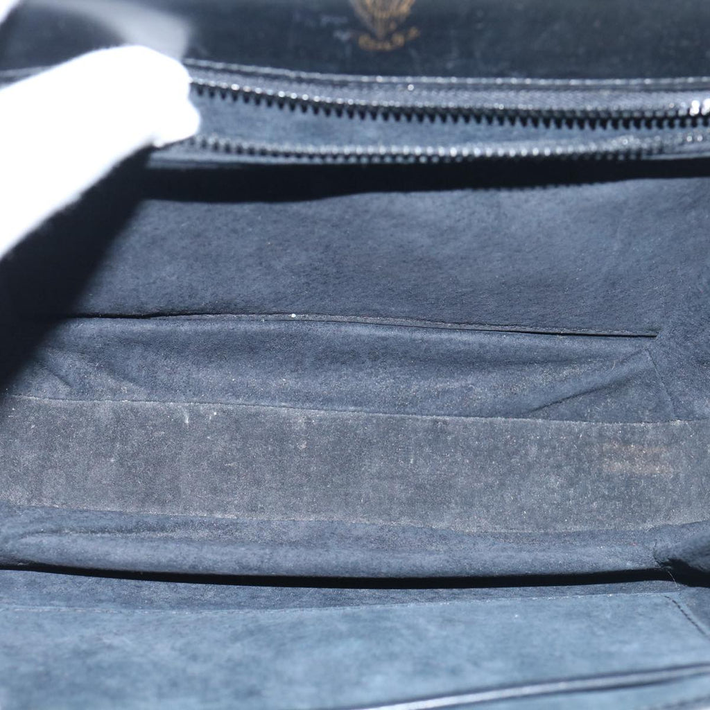 GUCCI Interlocking Shoulder Bag Leather Black yk9764