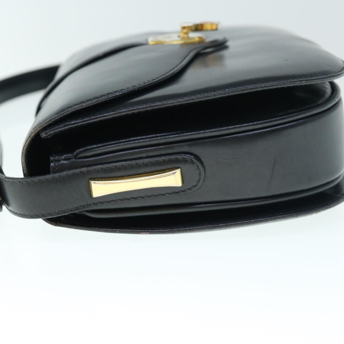 GUCCI Interlocking Shoulder Bag Leather Black yk9764