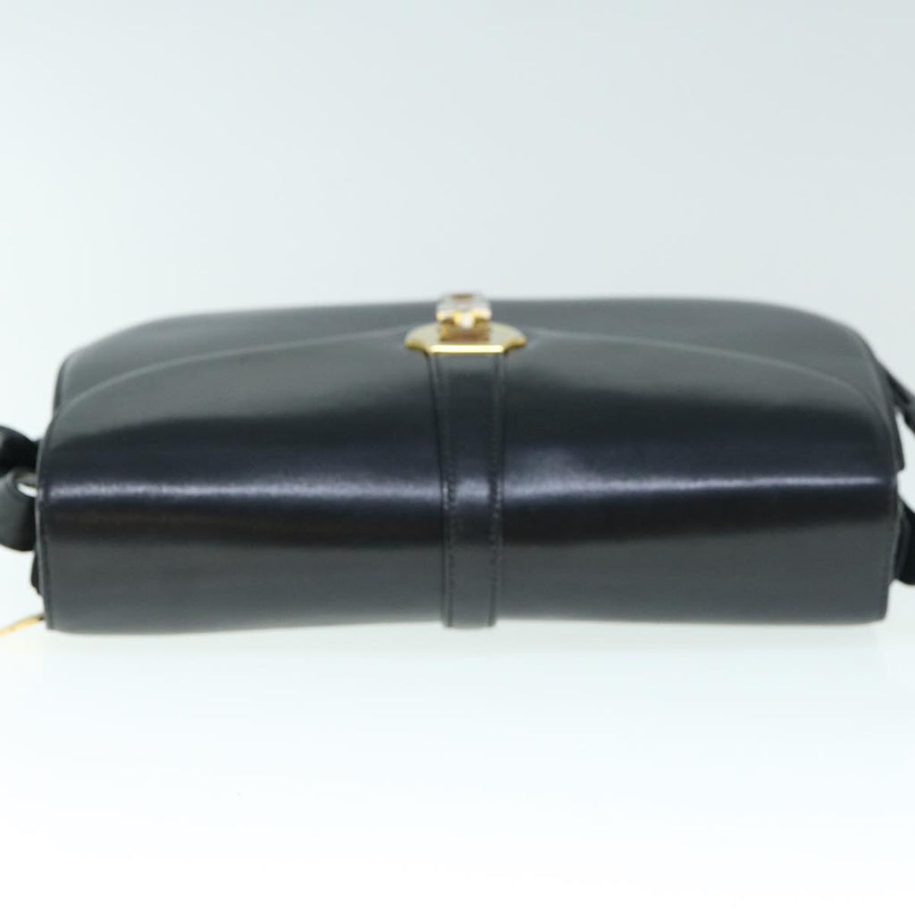 GUCCI Interlocking Shoulder Bag Leather Black yk9764