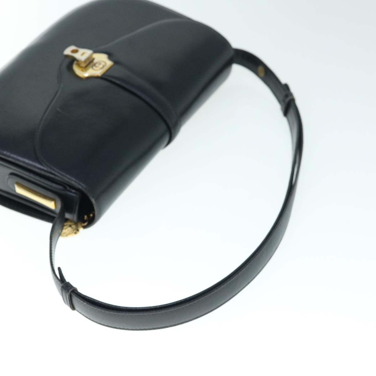 GUCCI Interlocking Shoulder Bag Leather Black yk9764