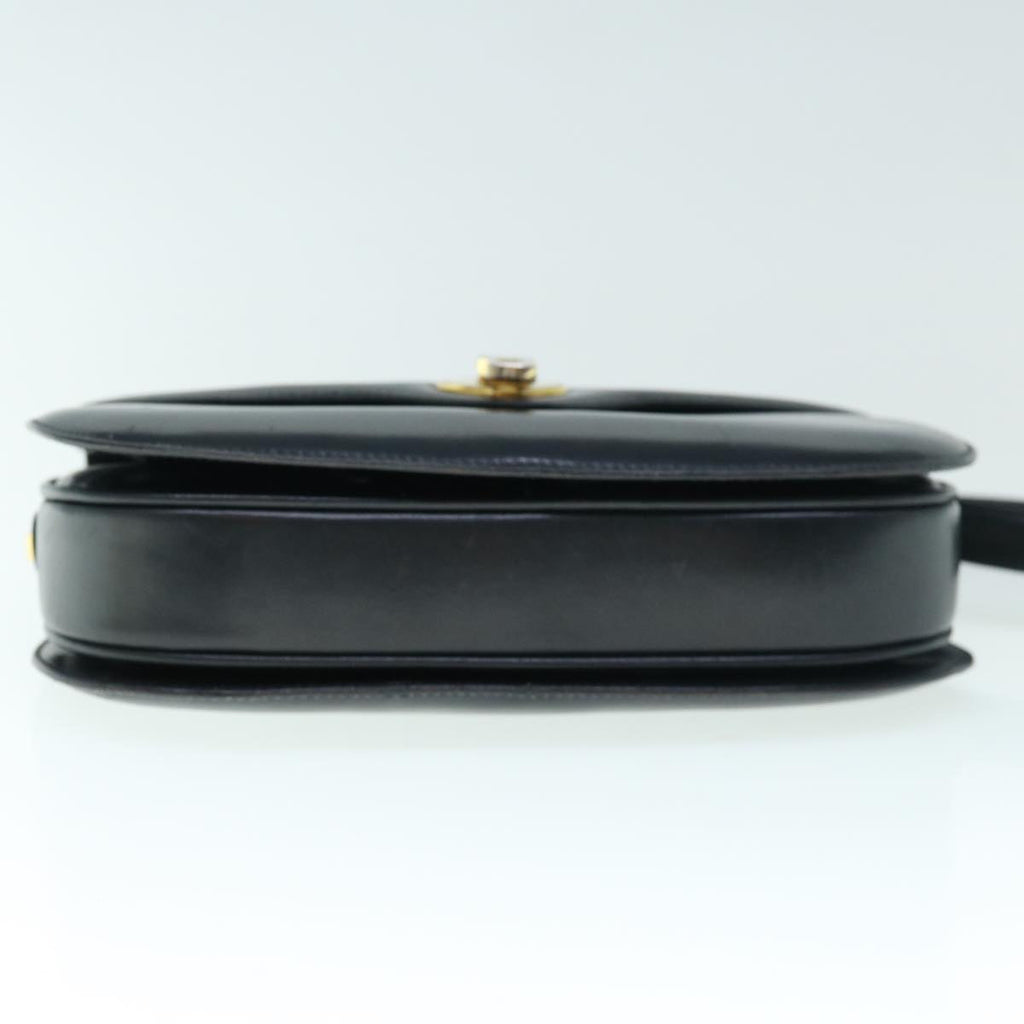 GUCCI Interlocking Shoulder Bag Leather Black yk9764