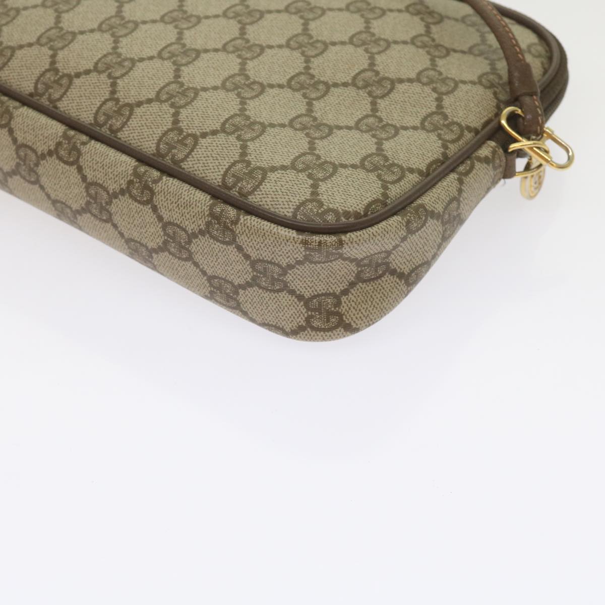 GUCCI GG Canvas Shoulder Bag PVC Beige yk9779