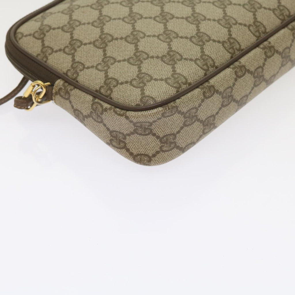 GUCCI GG Canvas Shoulder Bag PVC Beige yk9779