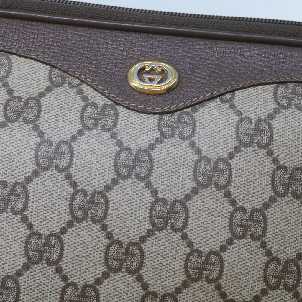 GUCCI GG Canvas Shoulder Bag PVC Beige yk9779