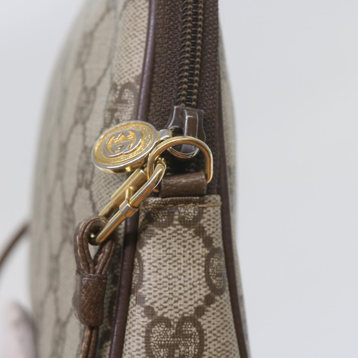 GUCCI GG Canvas Shoulder Bag PVC Beige yk9779