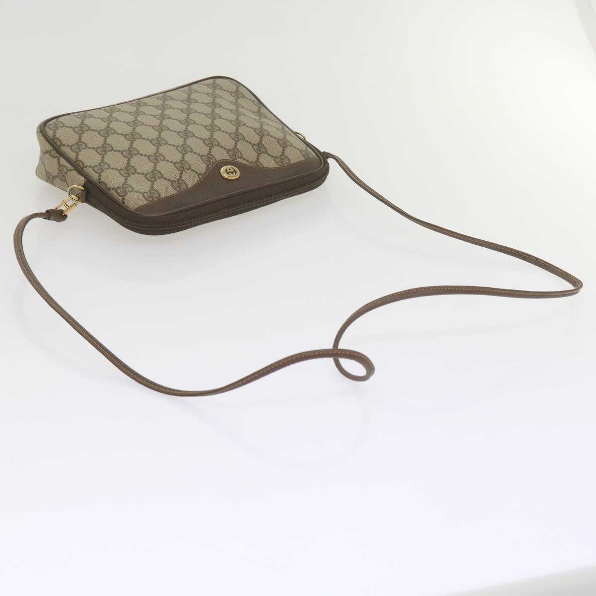 GUCCI GG Canvas Shoulder Bag PVC Beige yk9779
