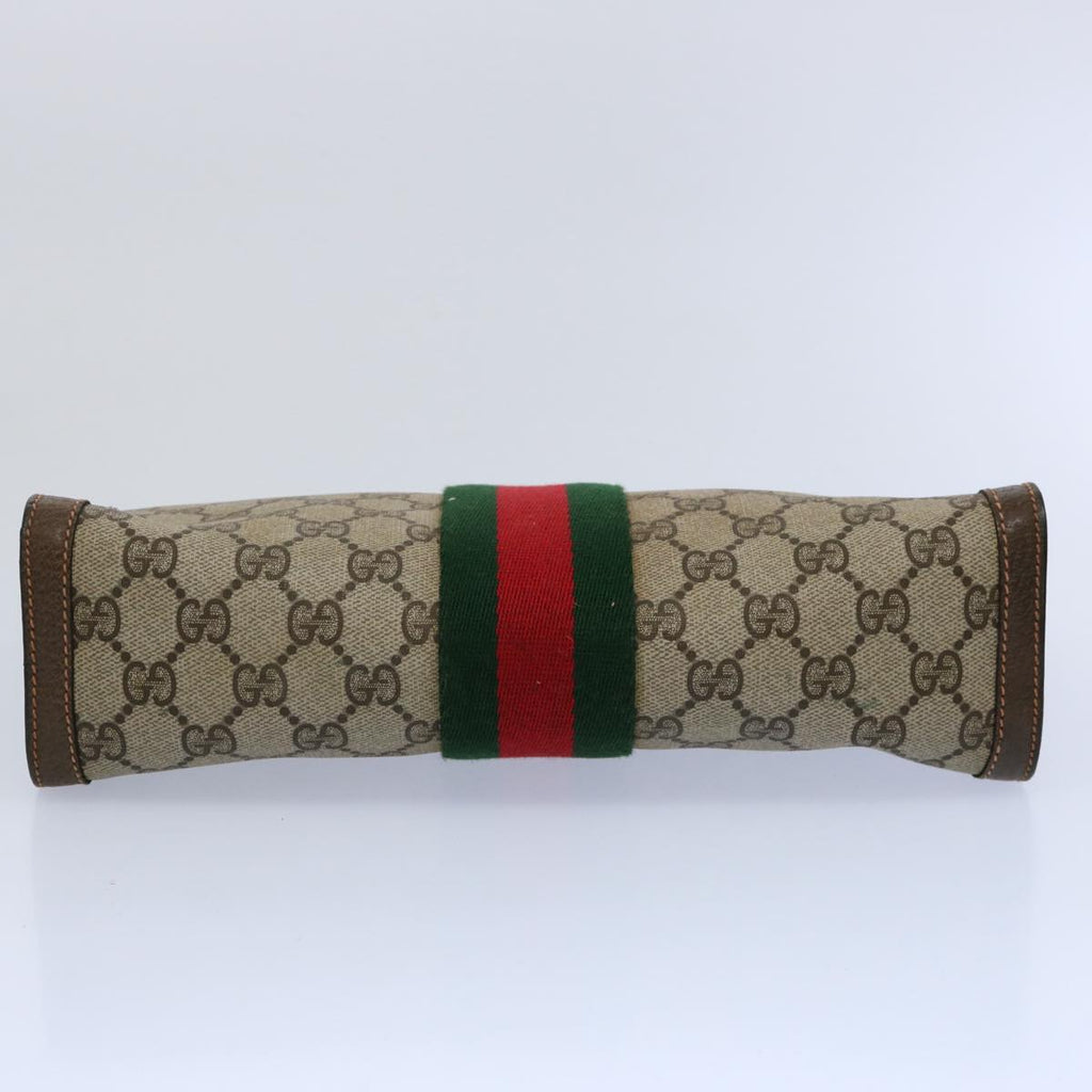 GUCCI GG Supreme Web Sherry Line Clutch Bag Beige Red 89 01 002 yk9803