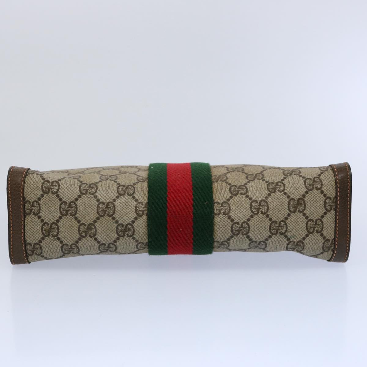 GUCCI GG Supreme Web Sherry Line Clutch Bag Beige Red 89 01 002 yk9803