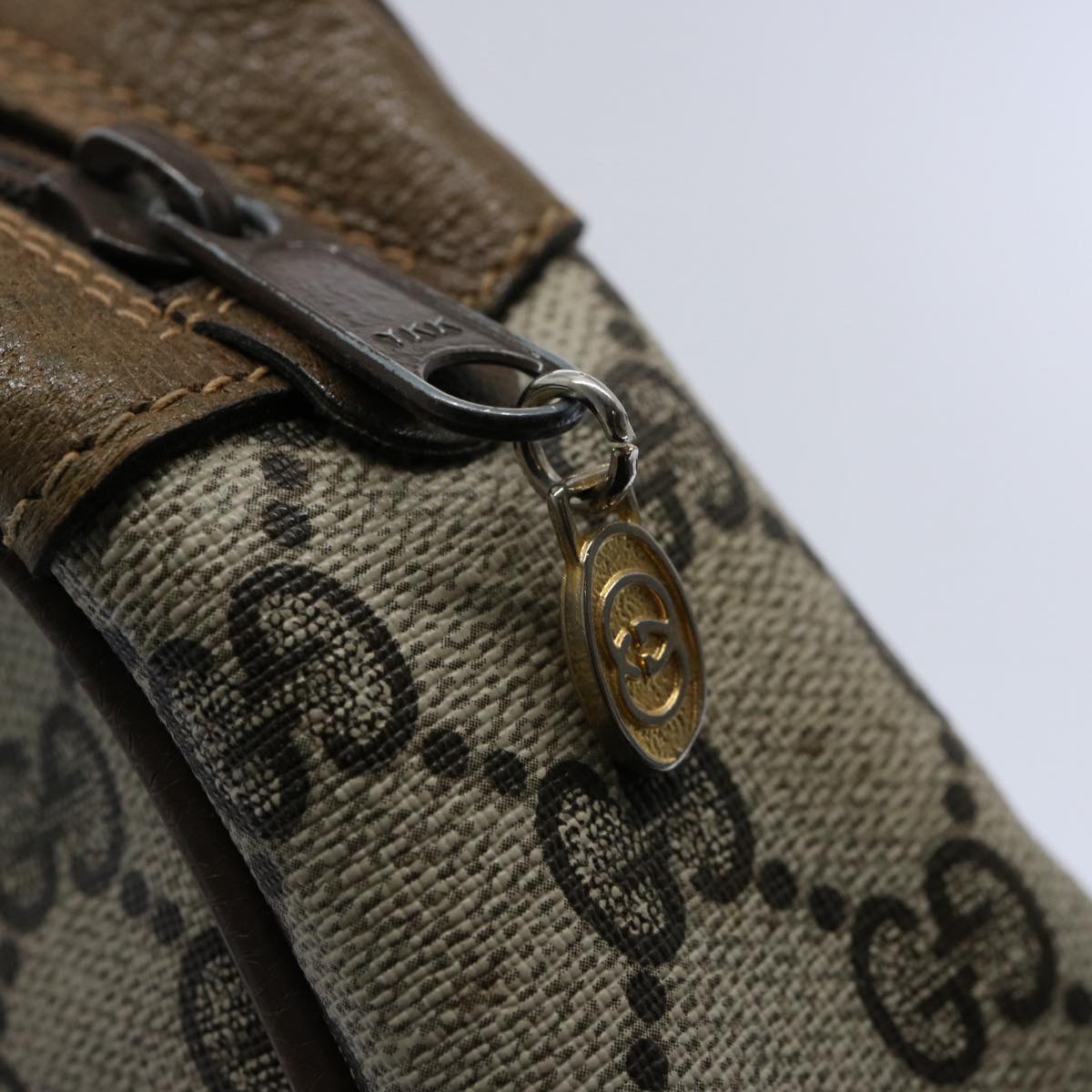 GUCCI GG Supreme Web Sherry Line Clutch Bag Beige Red Green yk9805