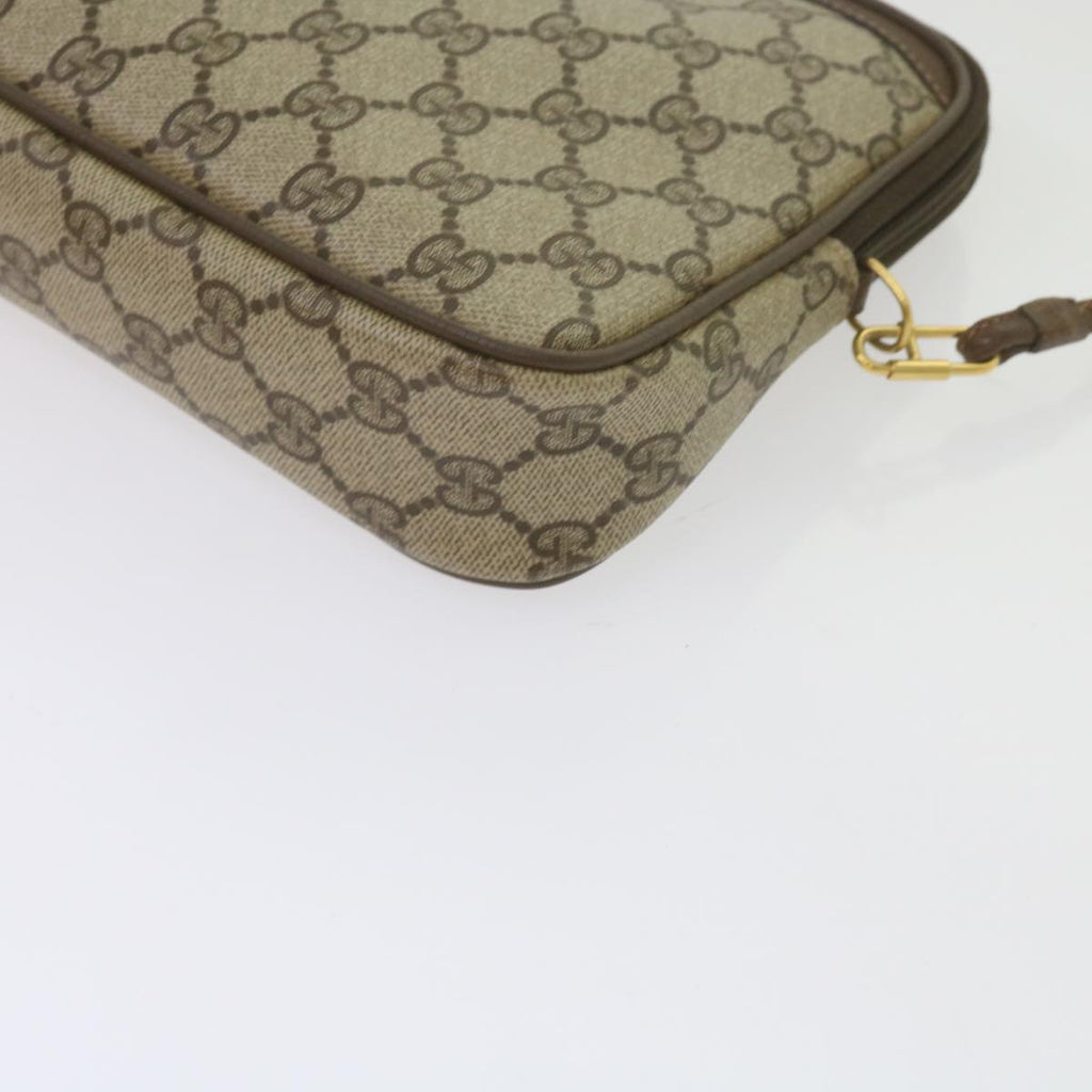 GUCCI GG Canvas Shoulder Bag PVC Beige yk9820