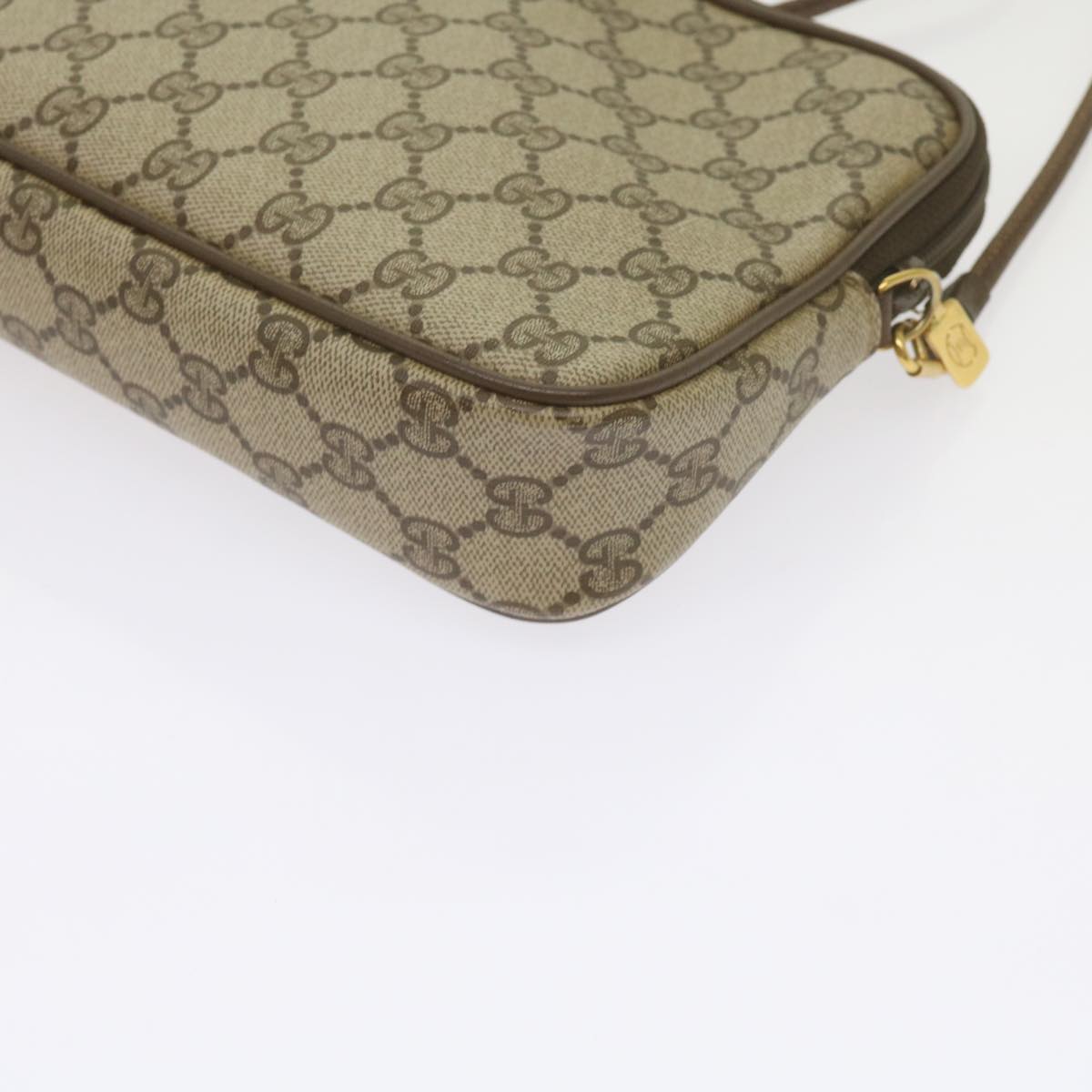 GUCCI GG Canvas Shoulder Bag PVC Beige yk9820