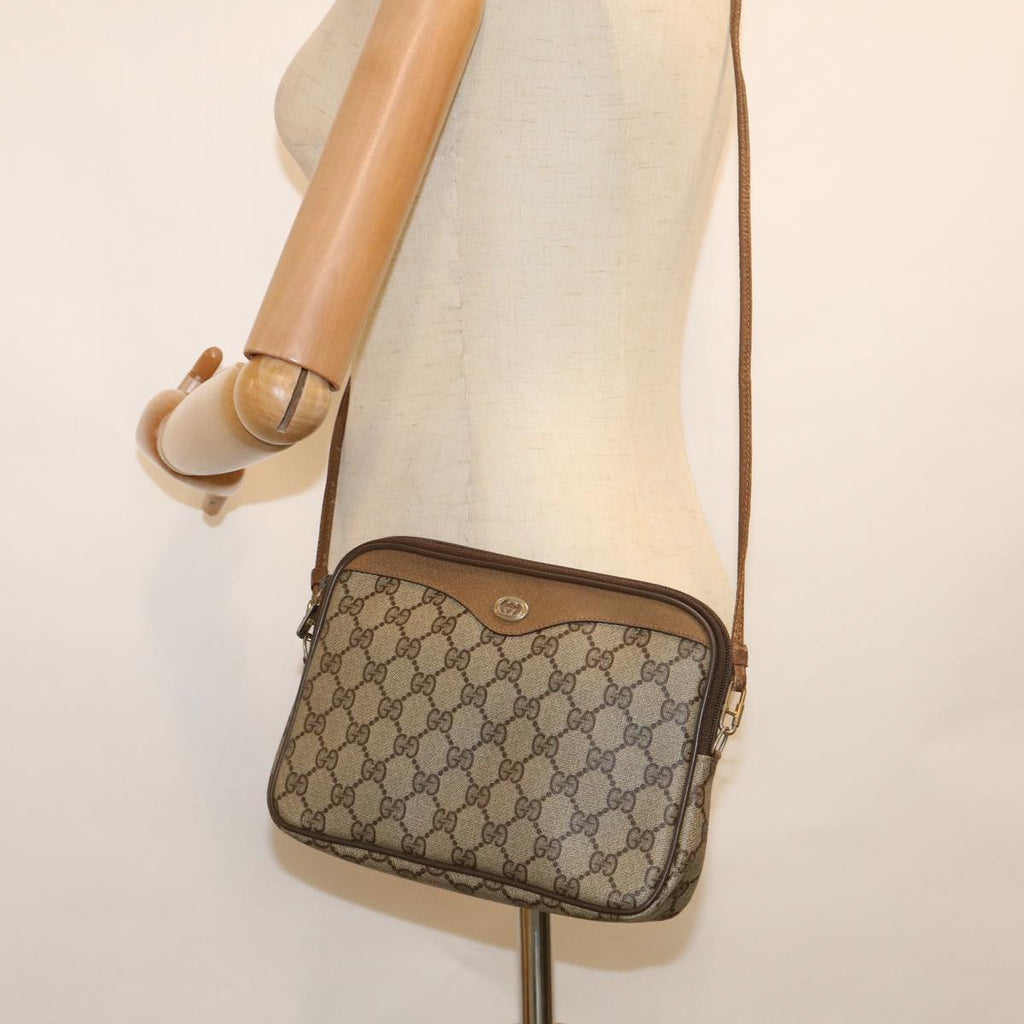 GUCCI GG Canvas Shoulder Bag PVC Beige yk9829