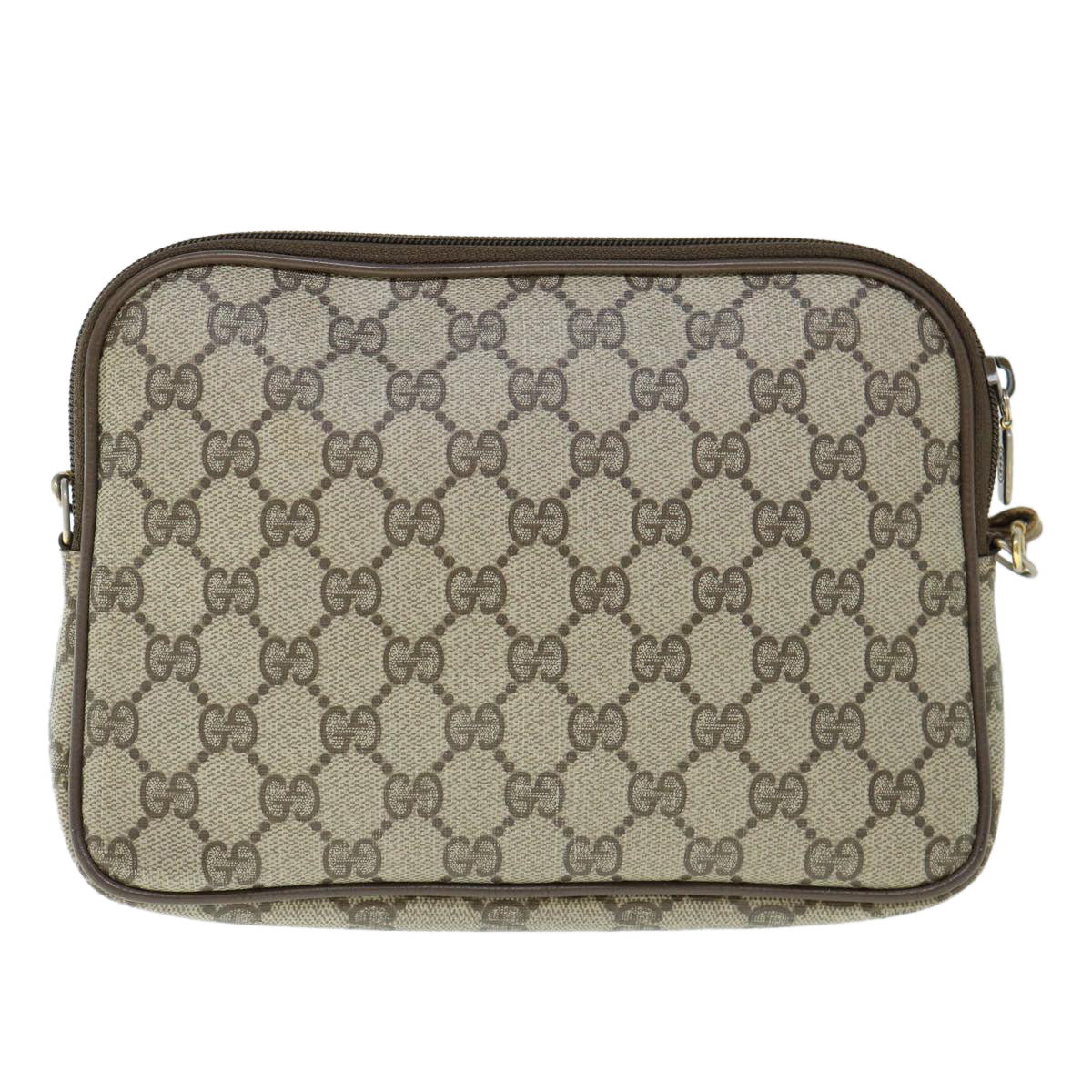 GUCCI GG Canvas Shoulder Bag PVC Beige yk9829