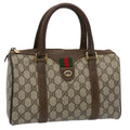 GUCCI GG Canvas Web Sherry Line Boston Bag PVC Beige Green Red yk9834