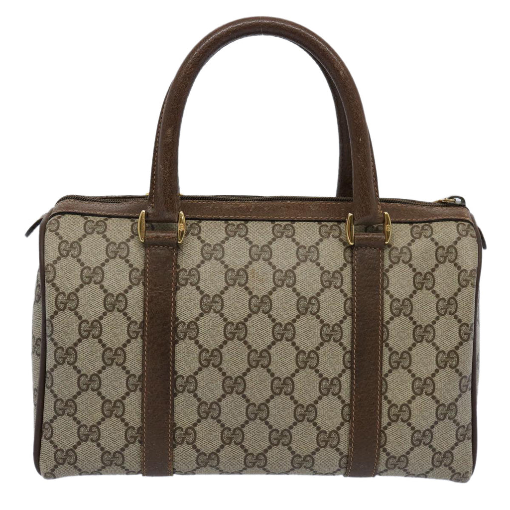 GUCCI GG Canvas Web Sherry Line Boston Bag PVC Beige Green Red yk9834