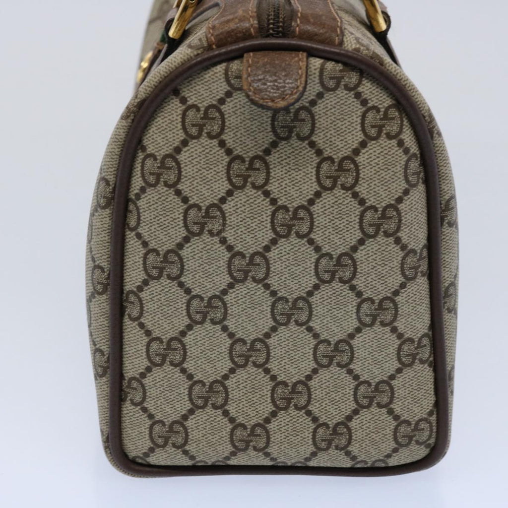 GUCCI GG Canvas Web Sherry Line Boston Bag PVC Beige Green Red yk9834