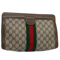 GUCCI GG Supreme Web Sherry Line Clutch Bag Beige Red 64 014 2125 28 yk9835