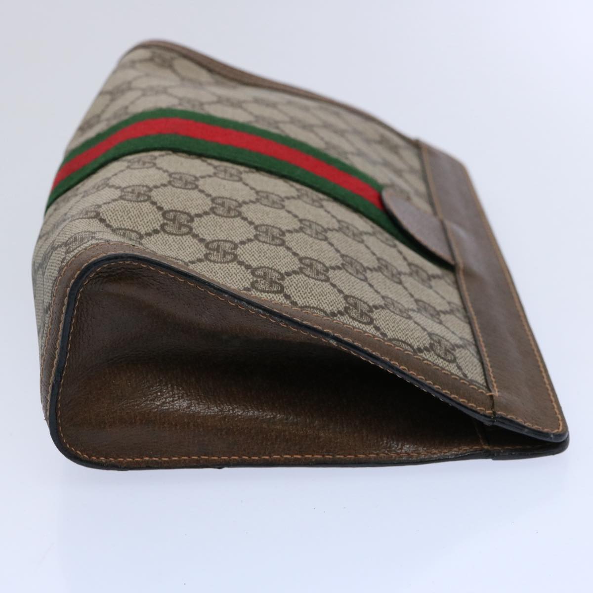 GUCCI GG Supreme Web Sherry Line Clutch Bag Beige Red 64 014 2125 28 yk9835