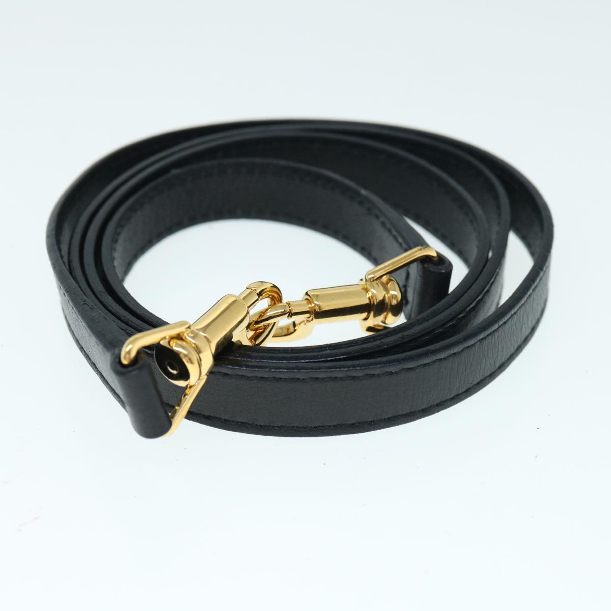 GUCCI Bamboo Hand Bag Leather 2way Black yk9845