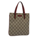 GUCCI GG Canvas Hand Bag PVC Beige Red 114600 yk9846