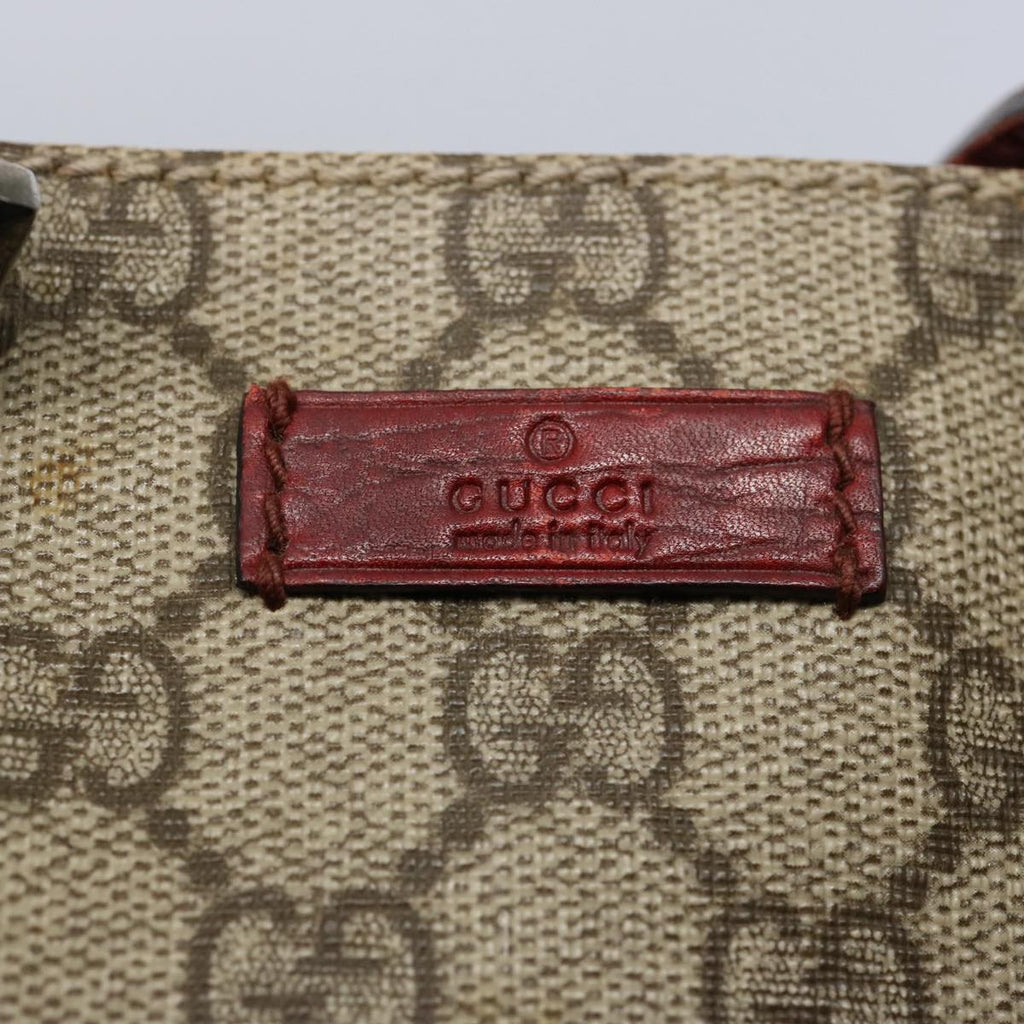 GUCCI GG Canvas Hand Bag PVC Beige Red 114600 yk9846