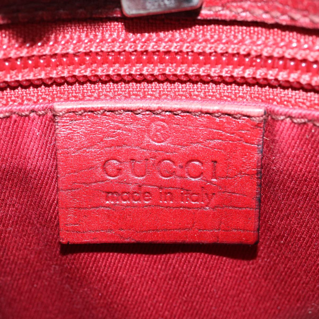 GUCCI GG Canvas Hand Bag PVC Beige Red 114600 yk9846