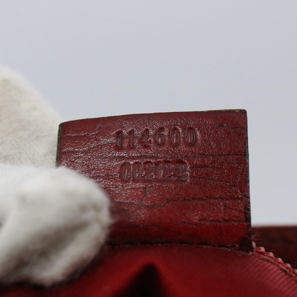 GUCCI GG Canvas Hand Bag PVC Beige Red 114600 yk9846