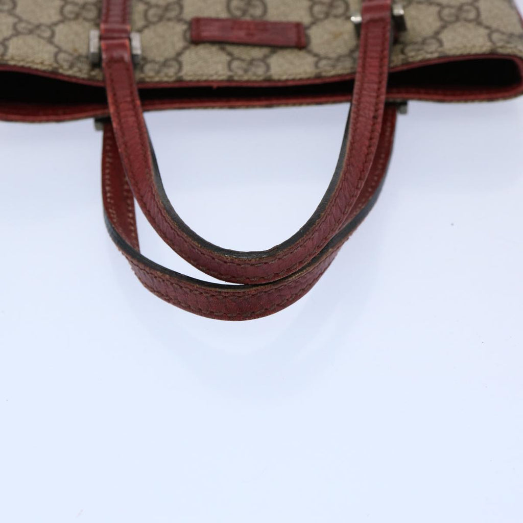 GUCCI GG Canvas Hand Bag PVC Beige Red 114600 yk9846