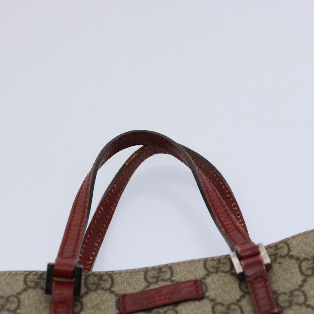 GUCCI GG Canvas Hand Bag PVC Beige Red 114600 yk9846