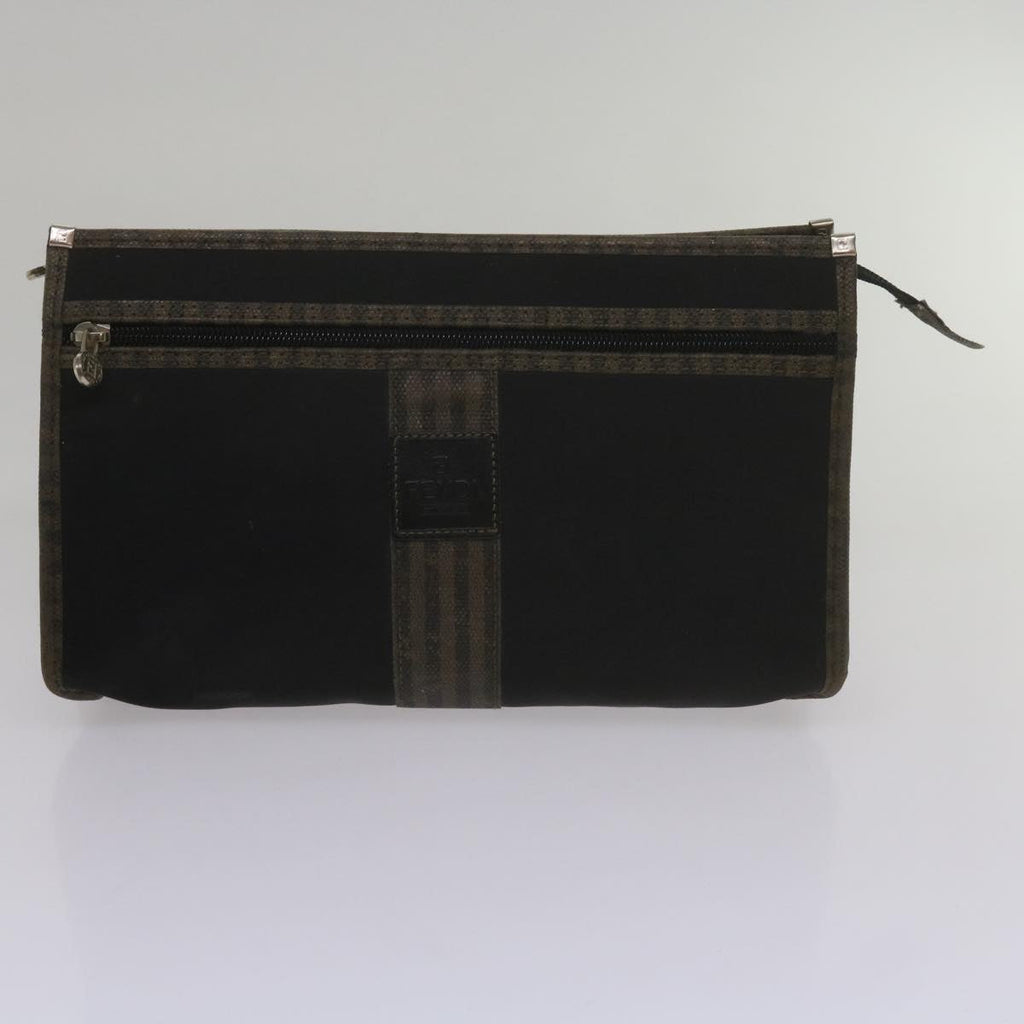GUCCI Fendi Micro GG Canvas Clutch Bag PVC 2Set Beige yk9852