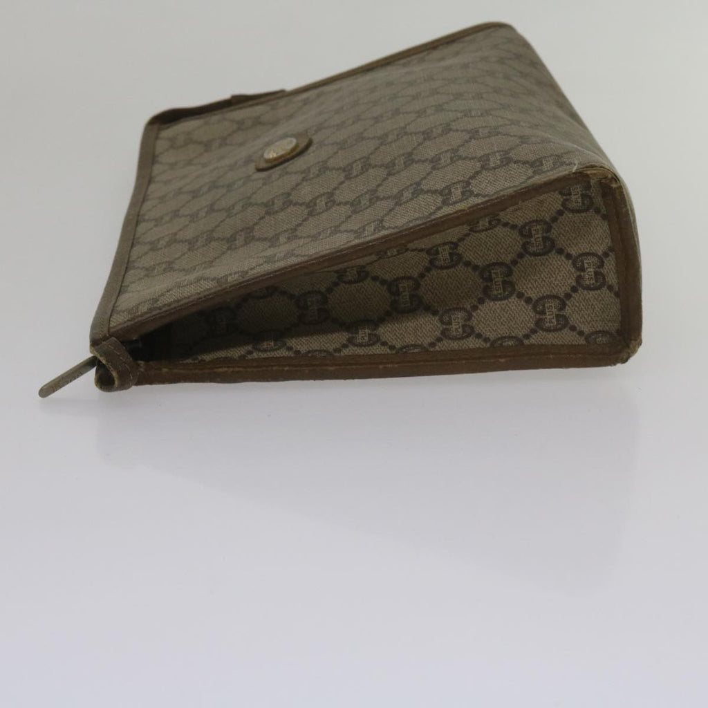 GUCCI Fendi Micro GG Canvas Clutch Bag PVC 2Set Beige yk9852