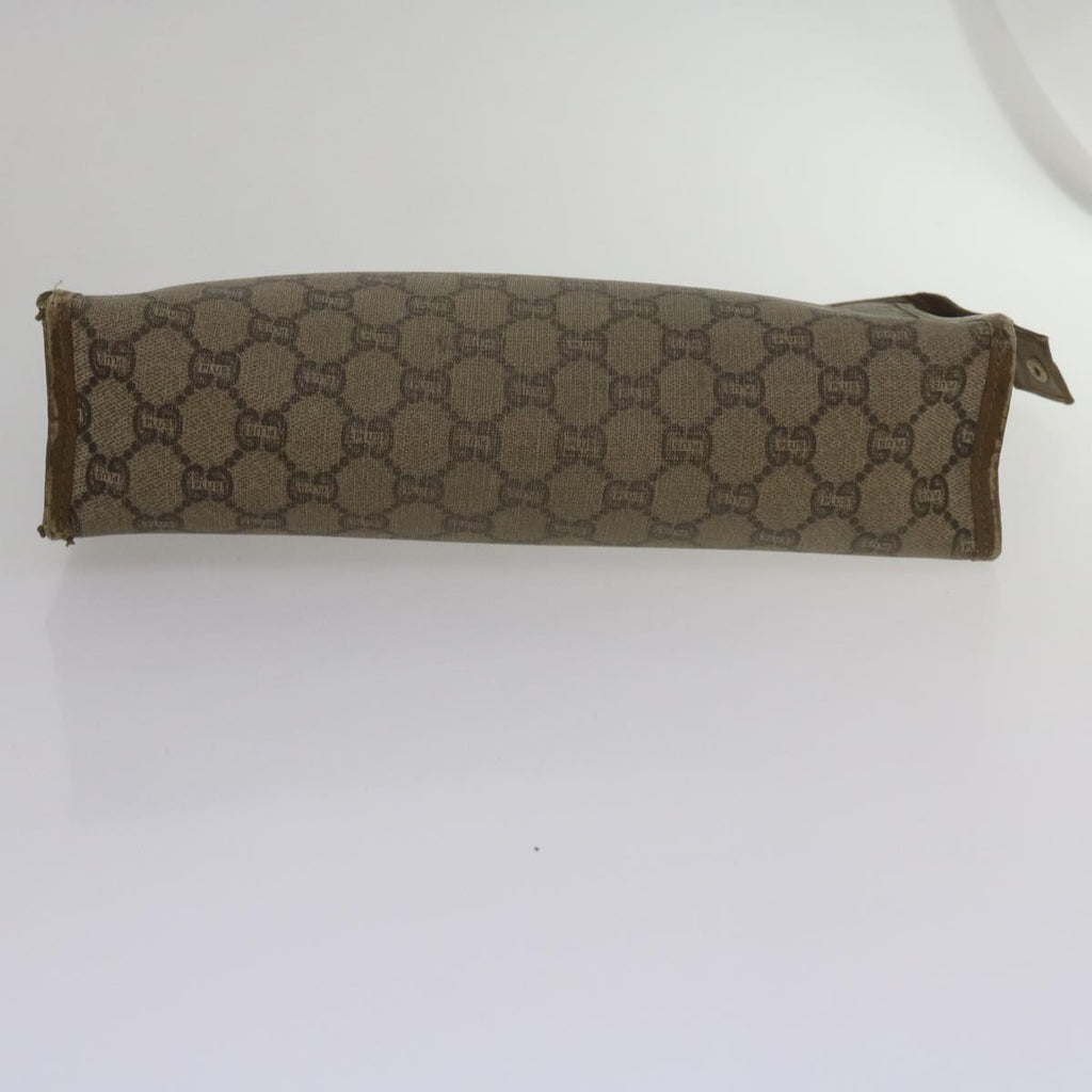 GUCCI Fendi Micro GG Canvas Clutch Bag PVC 2Set Beige yk9852