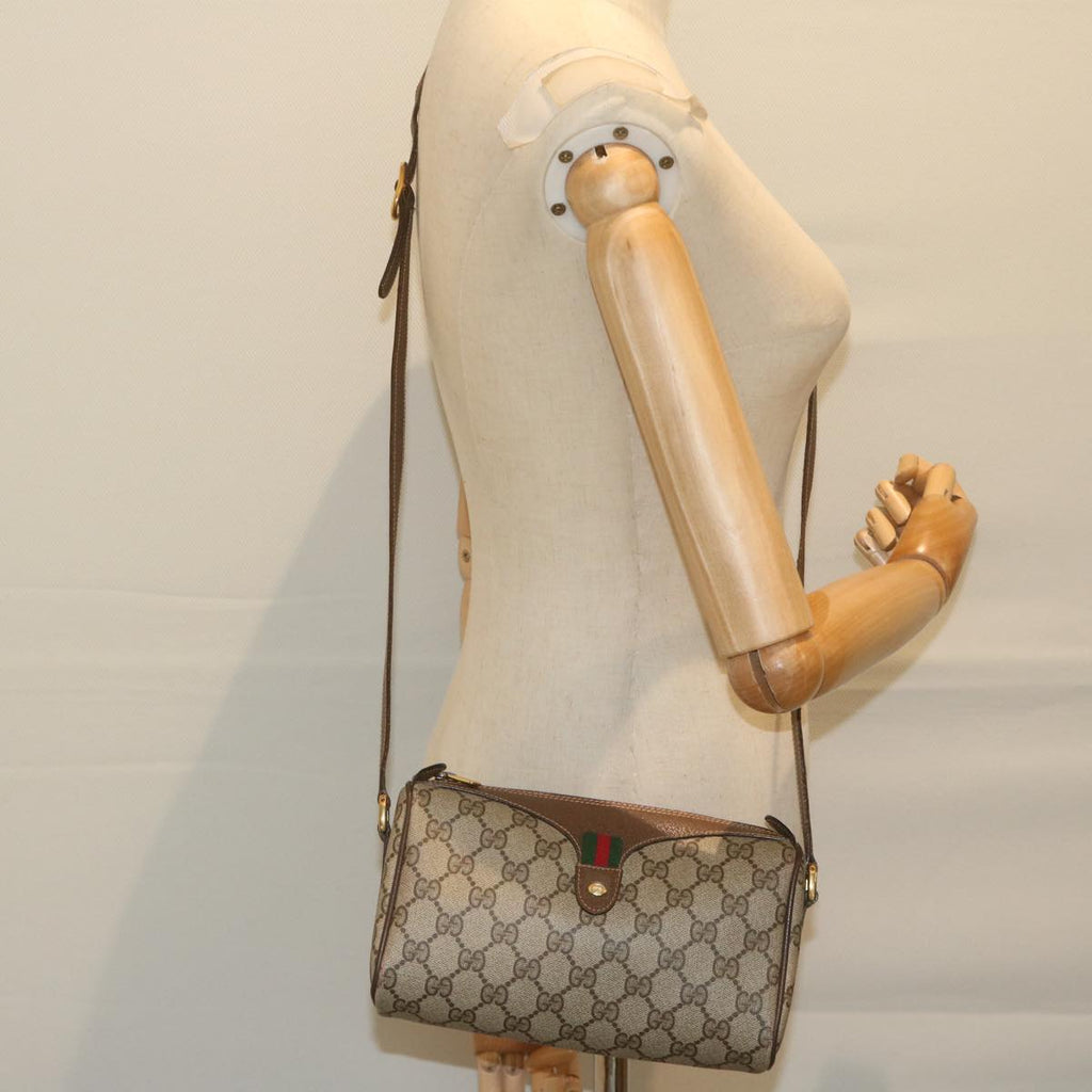 GUCCI GG Supreme Web Sherry Line Shoulder Bag Beige Red 89 02 018 yk9859