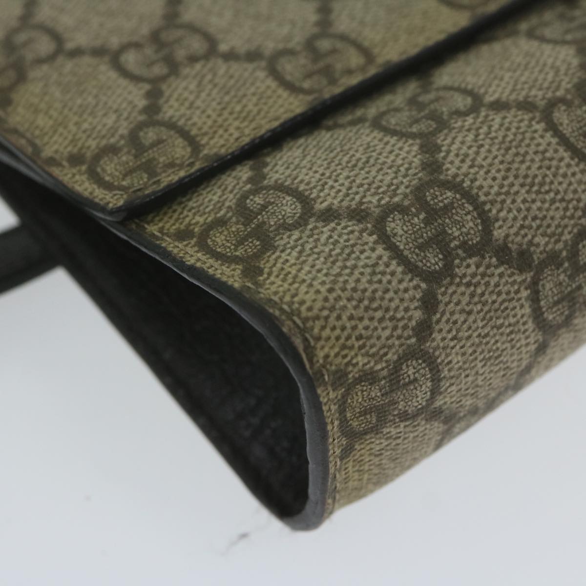 GUCCI GG Supreme Waist bag PVC Leather Beige 137376 yk9875