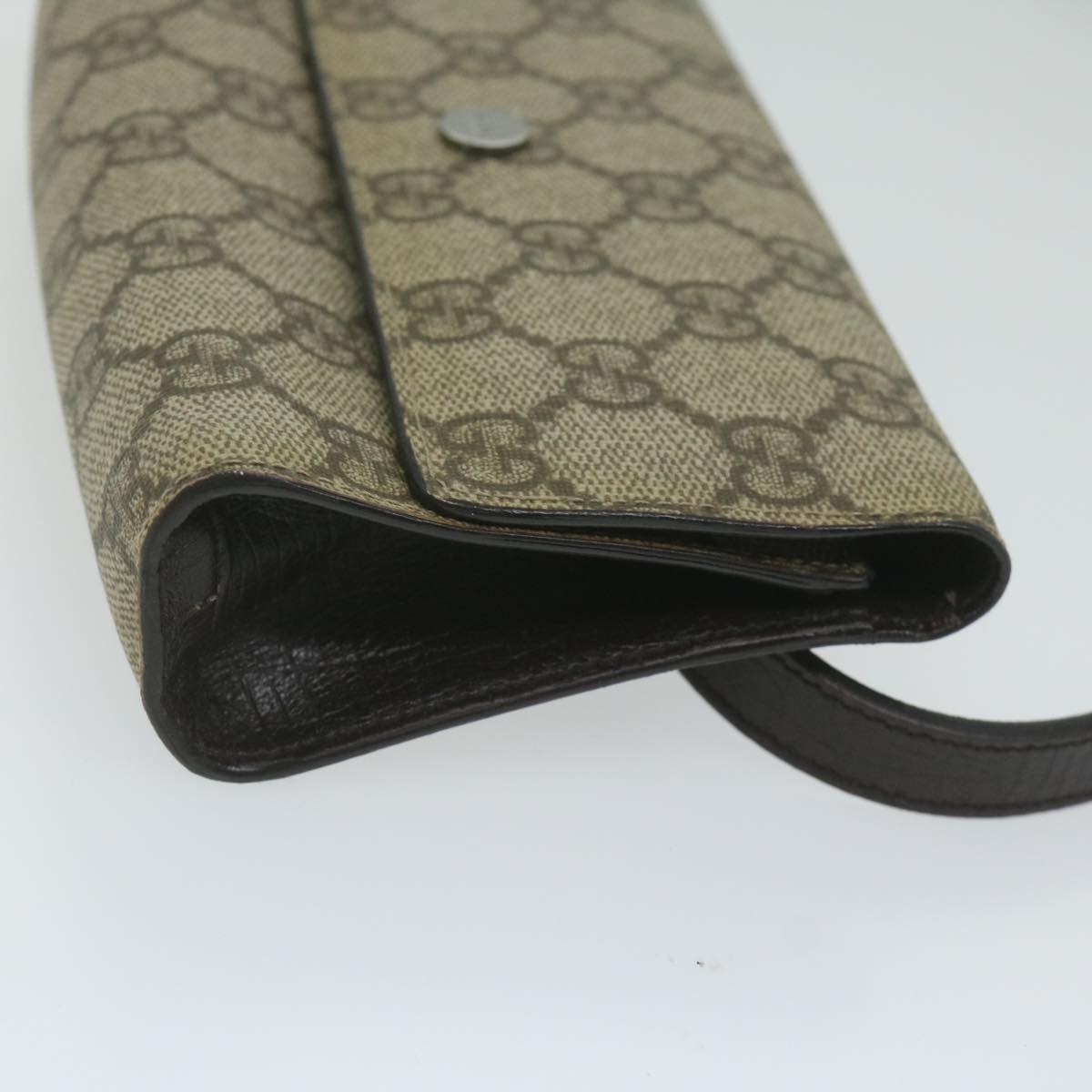 GUCCI GG Supreme Waist bag PVC Leather Beige 137376 yk9875