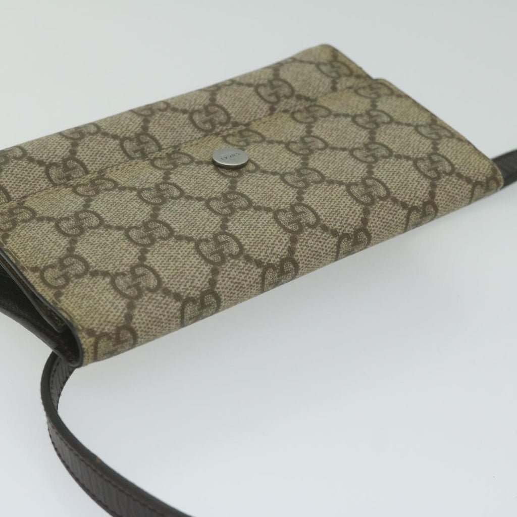 GUCCI GG Supreme Waist bag PVC Leather Beige 137376 yk9875