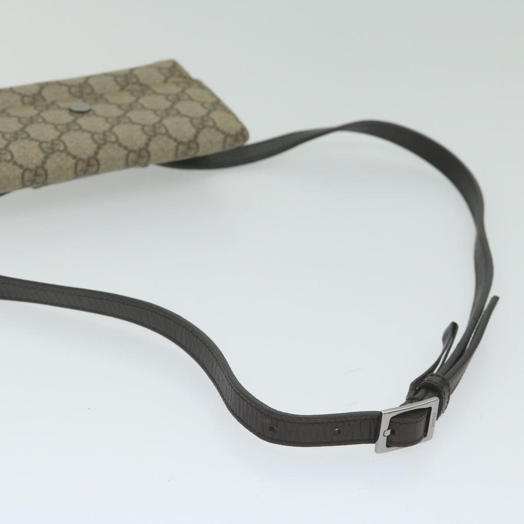 GUCCI GG Supreme Waist bag PVC Leather Beige 137376 yk9875