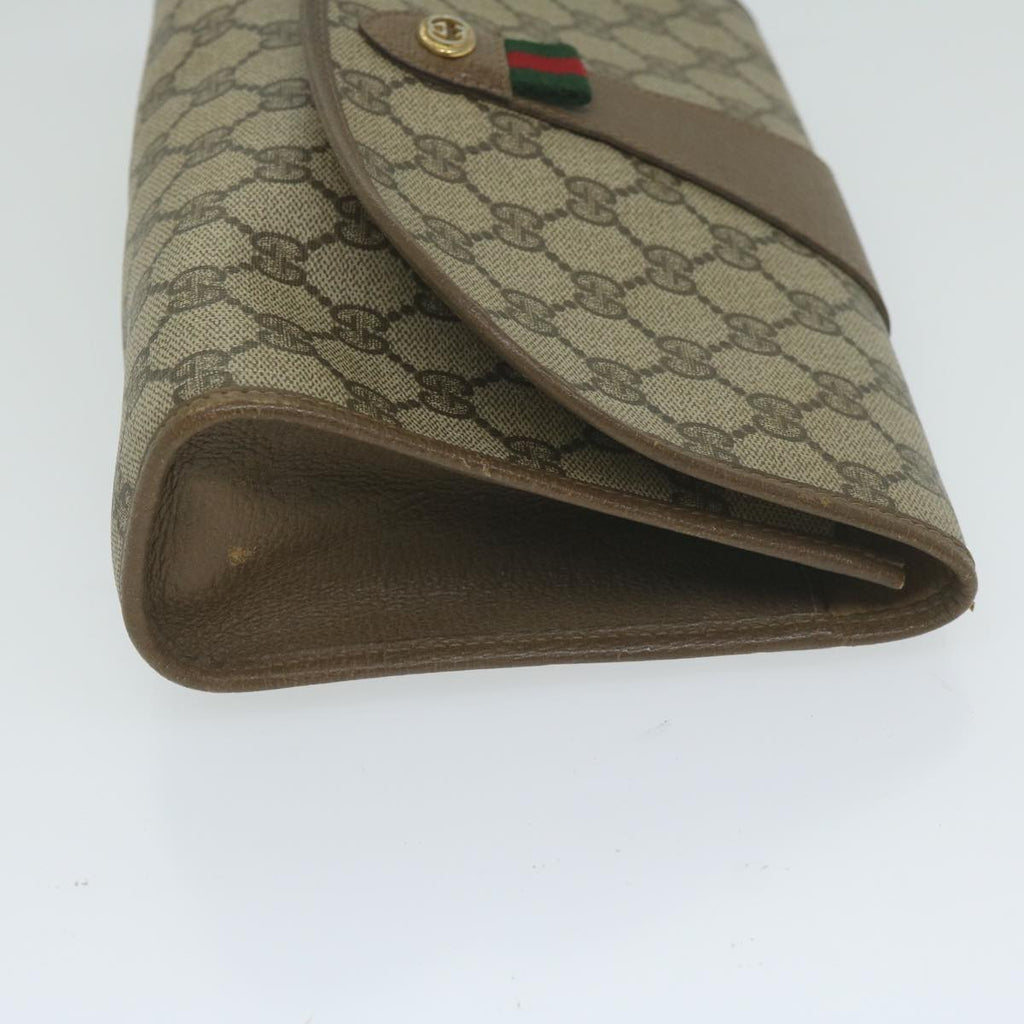 GUCCI GG Supreme Web Sherry Line Clutch Bag Beige Red 89 01 030 yk9877