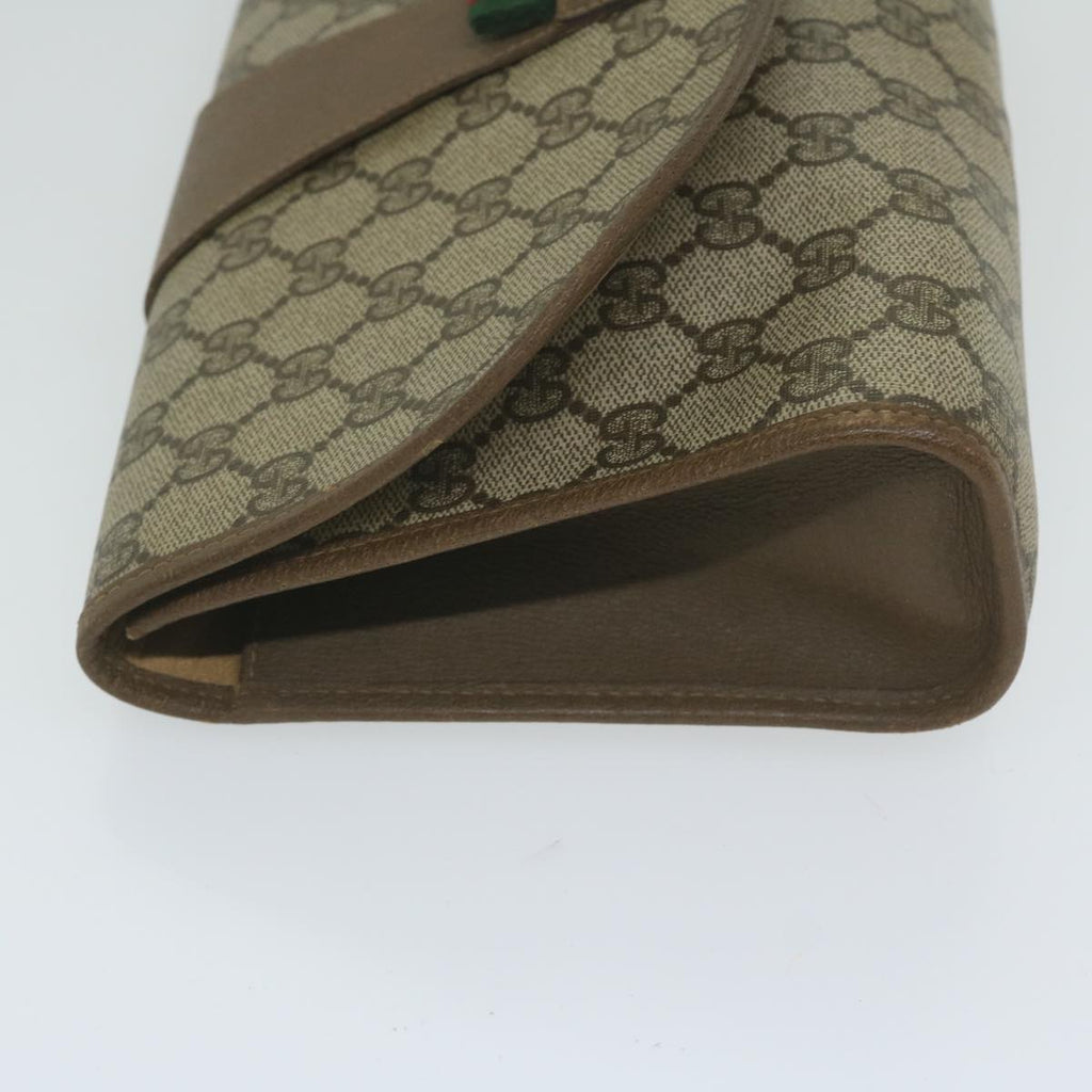 GUCCI GG Supreme Web Sherry Line Clutch Bag Beige Red 89 01 030 yk9877