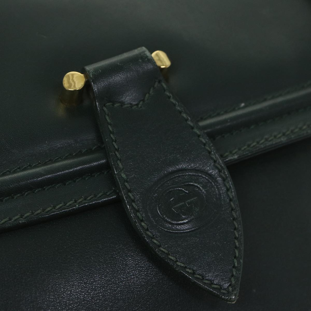 GUCCI Interlocking Shoulder Bag Leather Green 007 256 0084 yk9878