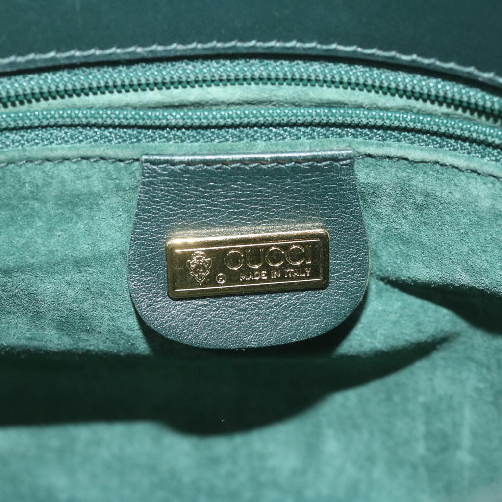 GUCCI Interlocking Shoulder Bag Leather Green 007 256 0084 yk9878