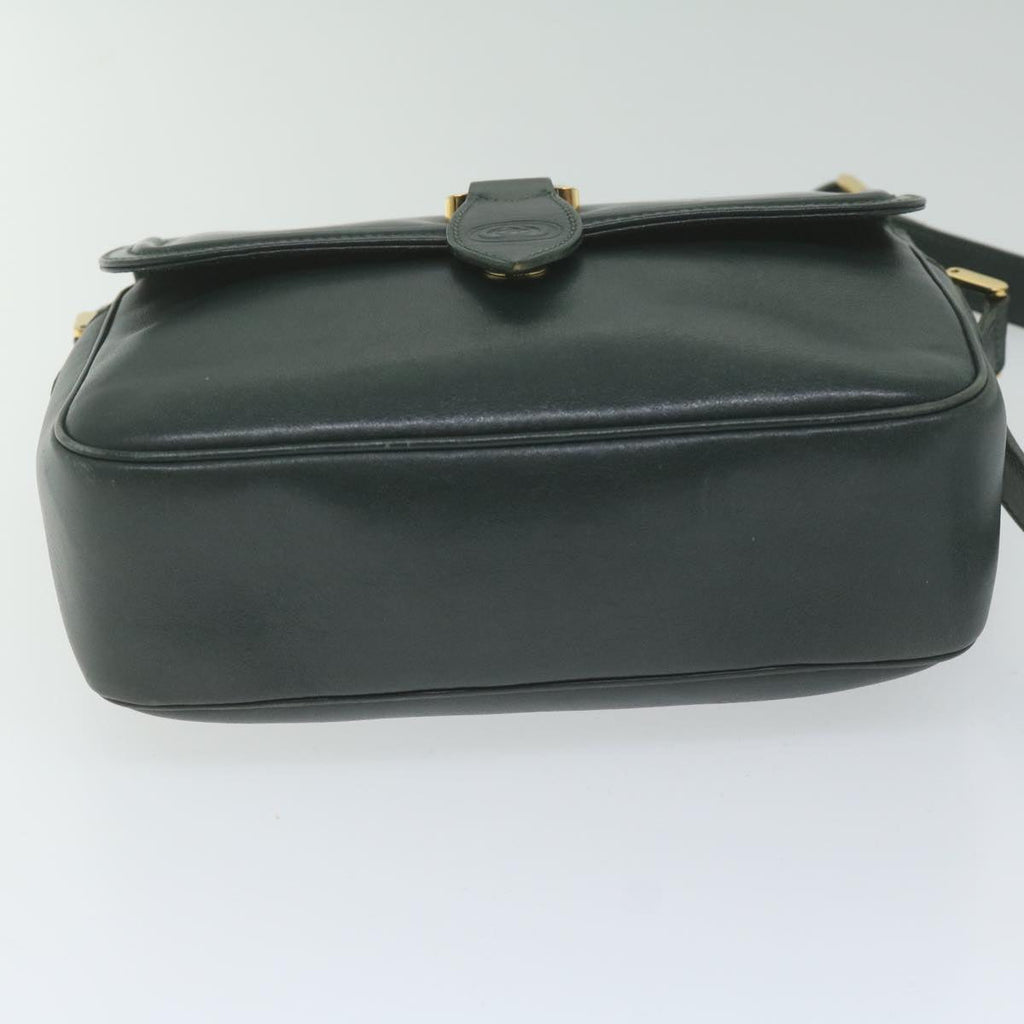 GUCCI Interlocking Shoulder Bag Leather Green 007 256 0084 yk9878