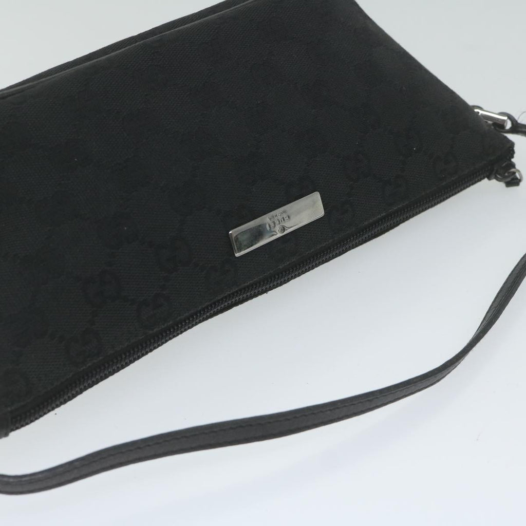 GUCCI GG Canvas Accessory Pouch Black 07198 yk9889