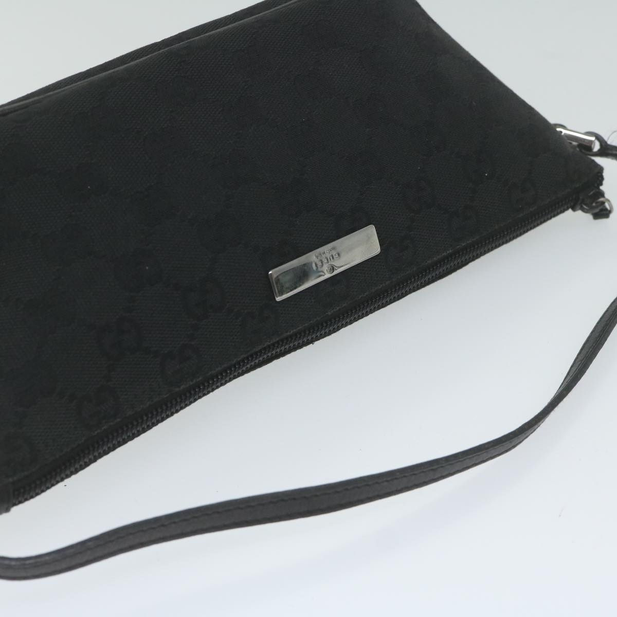 GUCCI GG Canvas Accessory Pouch Black 07198 yk9889