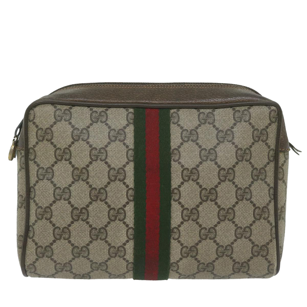 GUCCI GG Supreme Web Sherry Line Clutch Bag Beige Red 84 01 012 yk9904